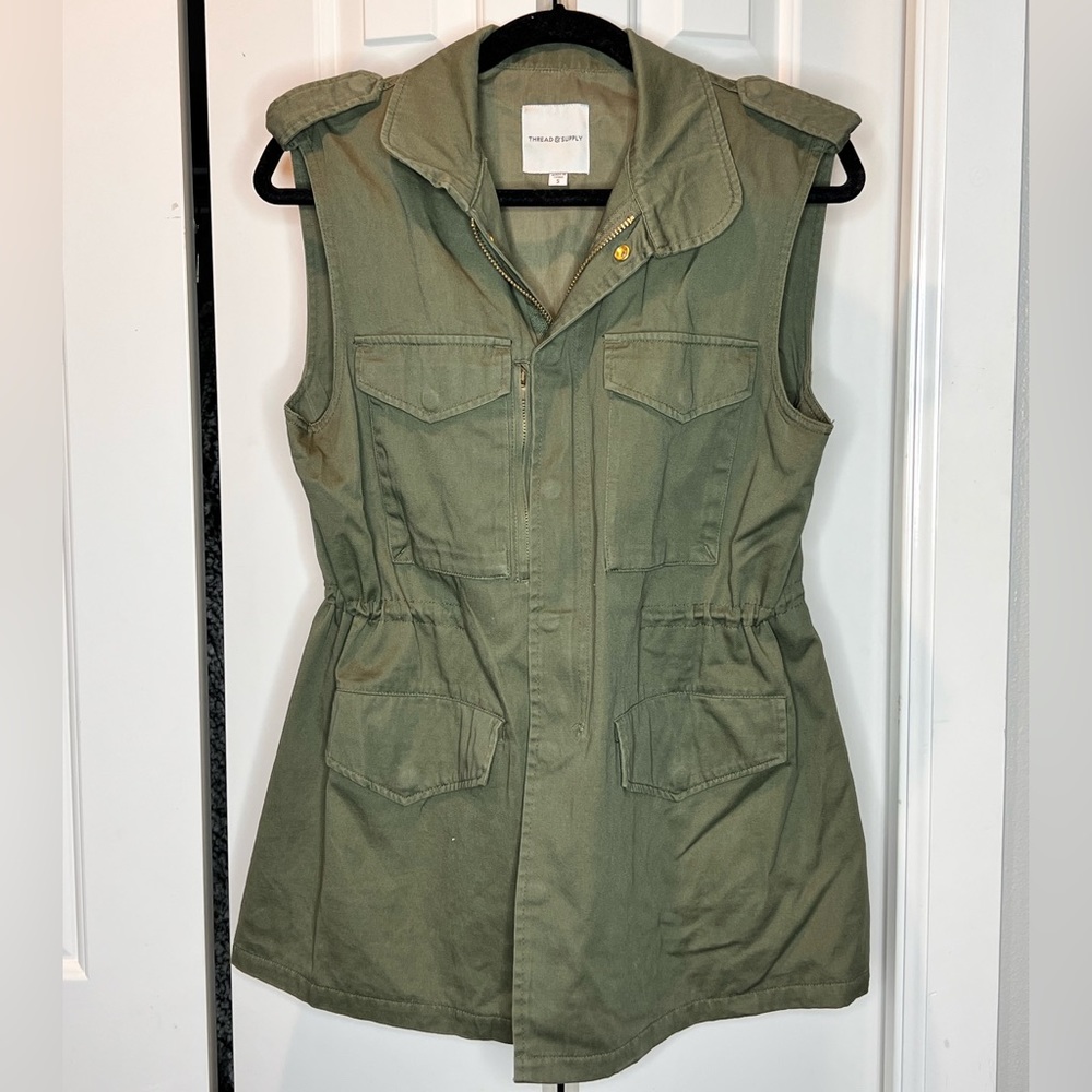 Thread & Supply Army Green Vest